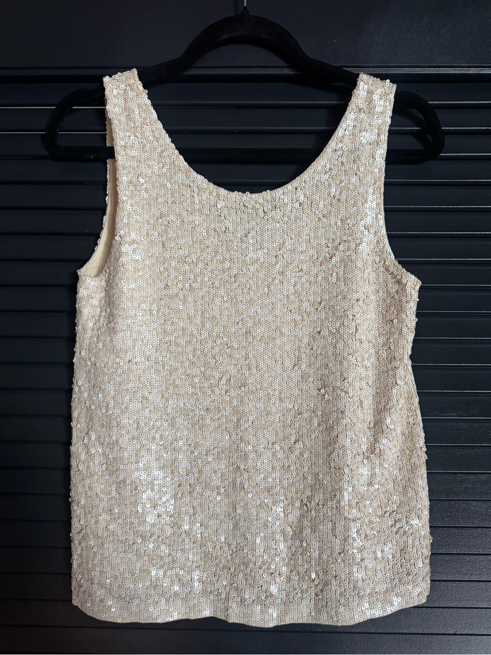 J.Crew Champagne Sequin Tank | XS | Holiday Party Top